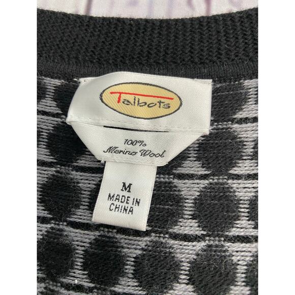 Talbots Sweater Vest Womens M Sleeveless Scoop Neck Merino Wool Polka Dot - Picture 2 of 10